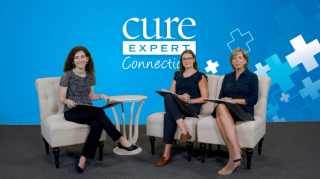 A panel of 3 experts on cervical cancer seated on chairs in a studio