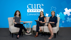 A panel of 3 experts on cervical cancer seated on chairs in a studio A panel of 3 experts on cervical cancer seated on chairs in a studio