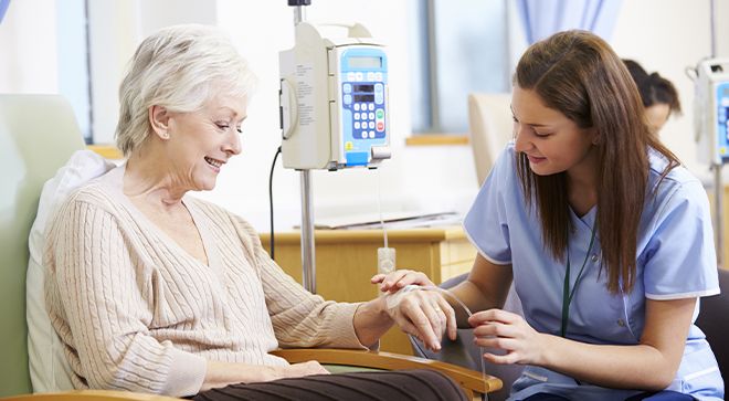 Image of nurse and patient.