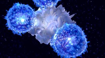 Illustration of chronic lymphocytic leukemia cells. 