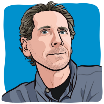cartoon drawing of blogger Mark Hicks