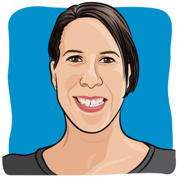 Illustration of woman with brown hair.