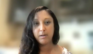 An image of Dr. Patel in an interview with CURE discussing healthy lifestyles in myeloma