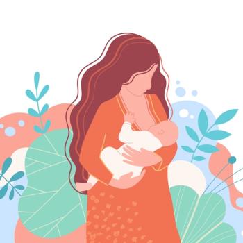 Image of a woman breastfeeding.