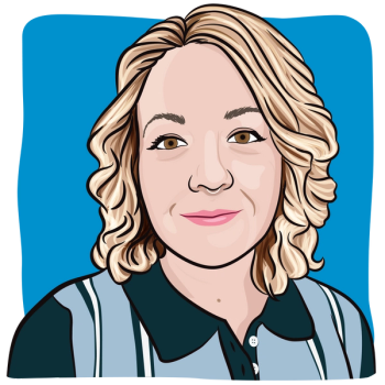 cartoon drawing of lymphoma survivor and blogger, Chelsey Gomez