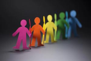 Colorful paper people
