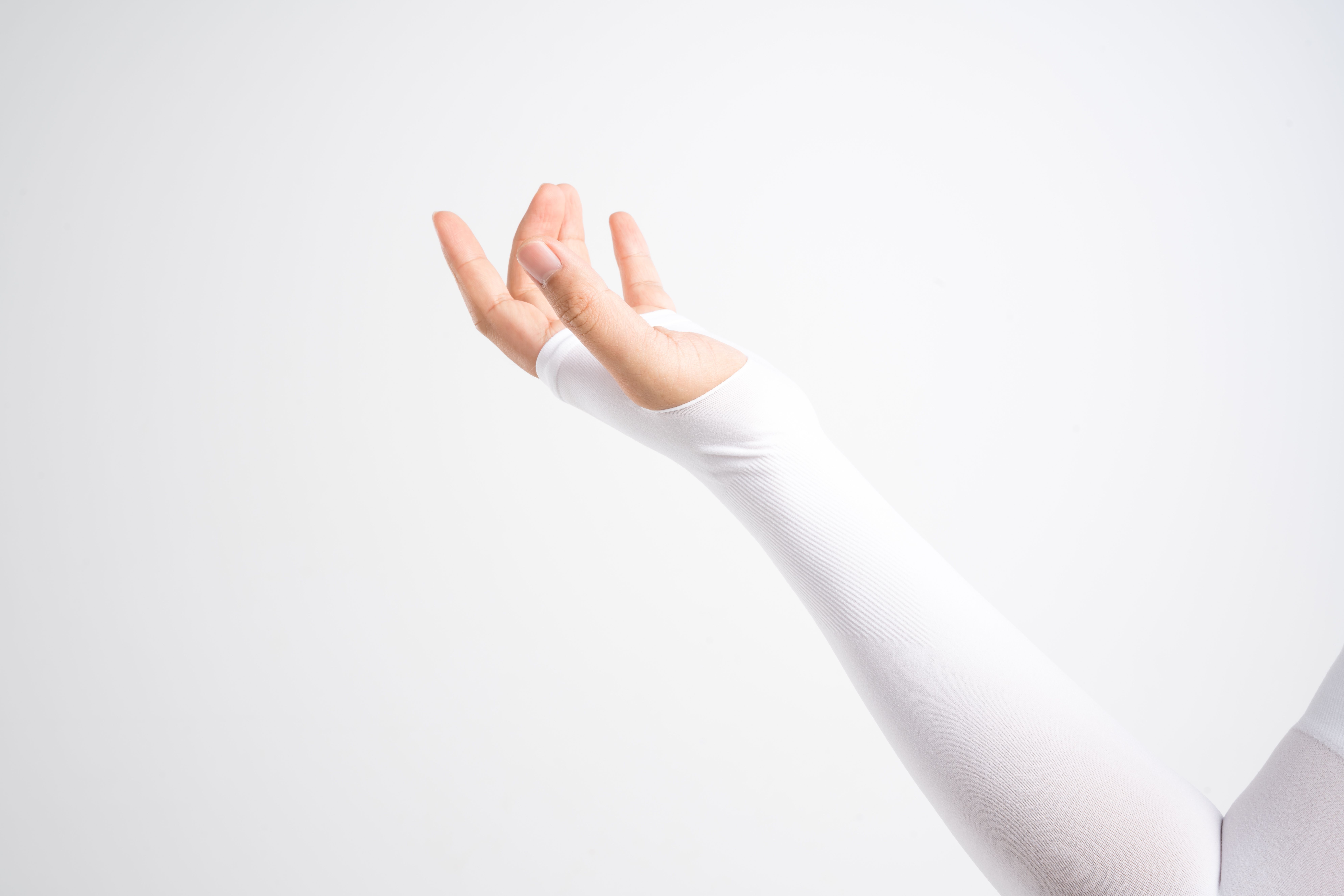 Image of a person wearing a lymphedema garment on their arm.