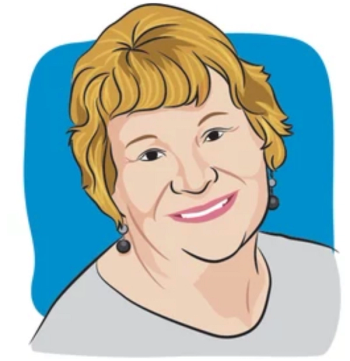 cartoon drawing of cancer survivor and blogger, Jane Biehl