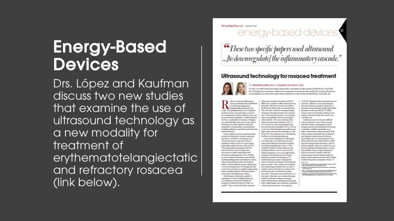 Energy-Based Devices column article from Dermatology Times January issue
