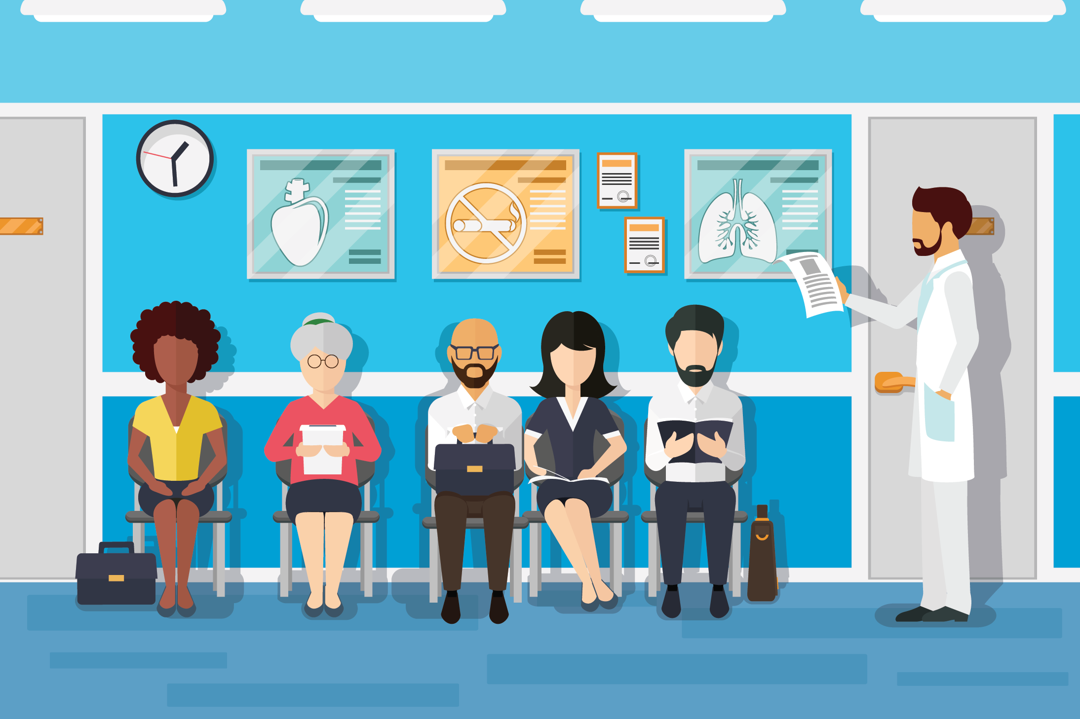 Doctor with patients
