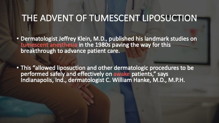 The Advent of Tumescent Liposuction