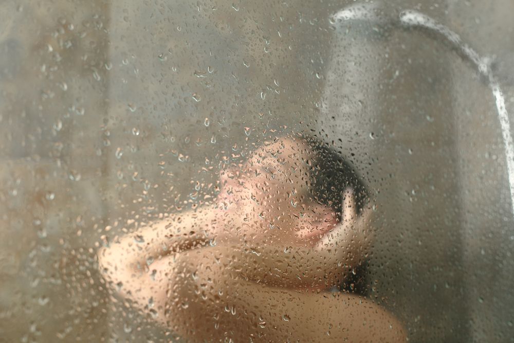 woman in shower