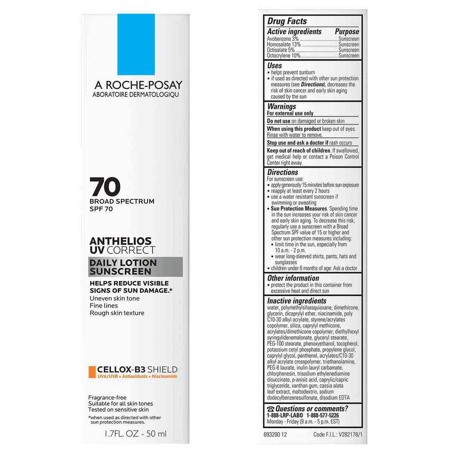 Anthelios UV Correct Face Sunscreen SPF 70 | La Roche Posay