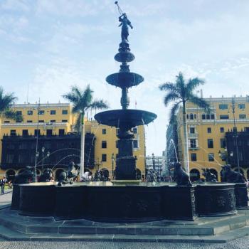 Fountain in historical Lima