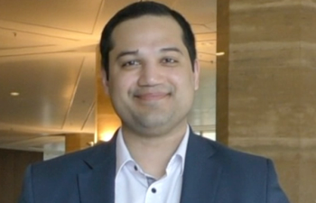 screengrab from video interview with raj chovatiya, md, phd