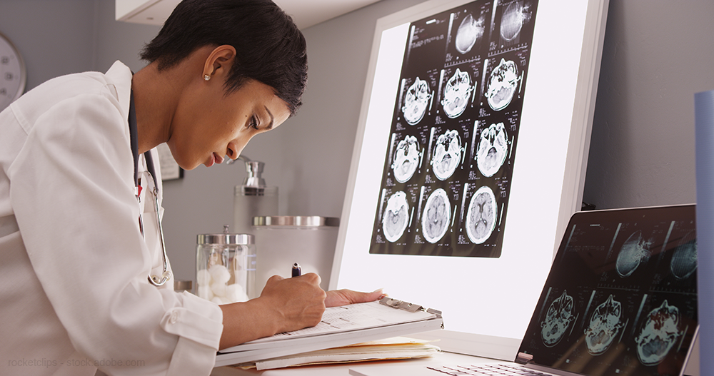 Radiologist reading xrays