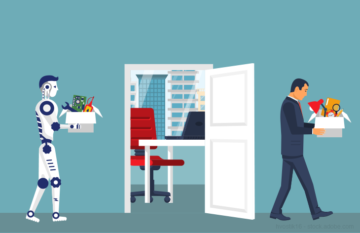 AI robot taking a job