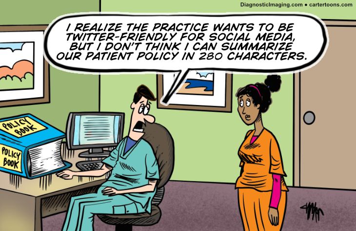 Comic, making radiology patient policy Twitter friendly