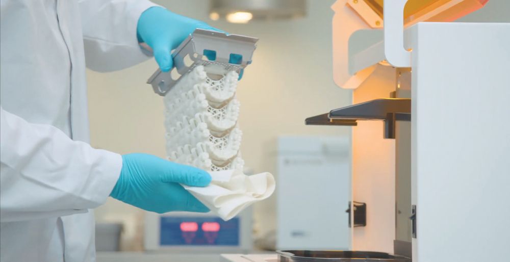 Larger build volumes are leading to more production from 3D printers, such as the NextDent 5100 from 3D Systems.