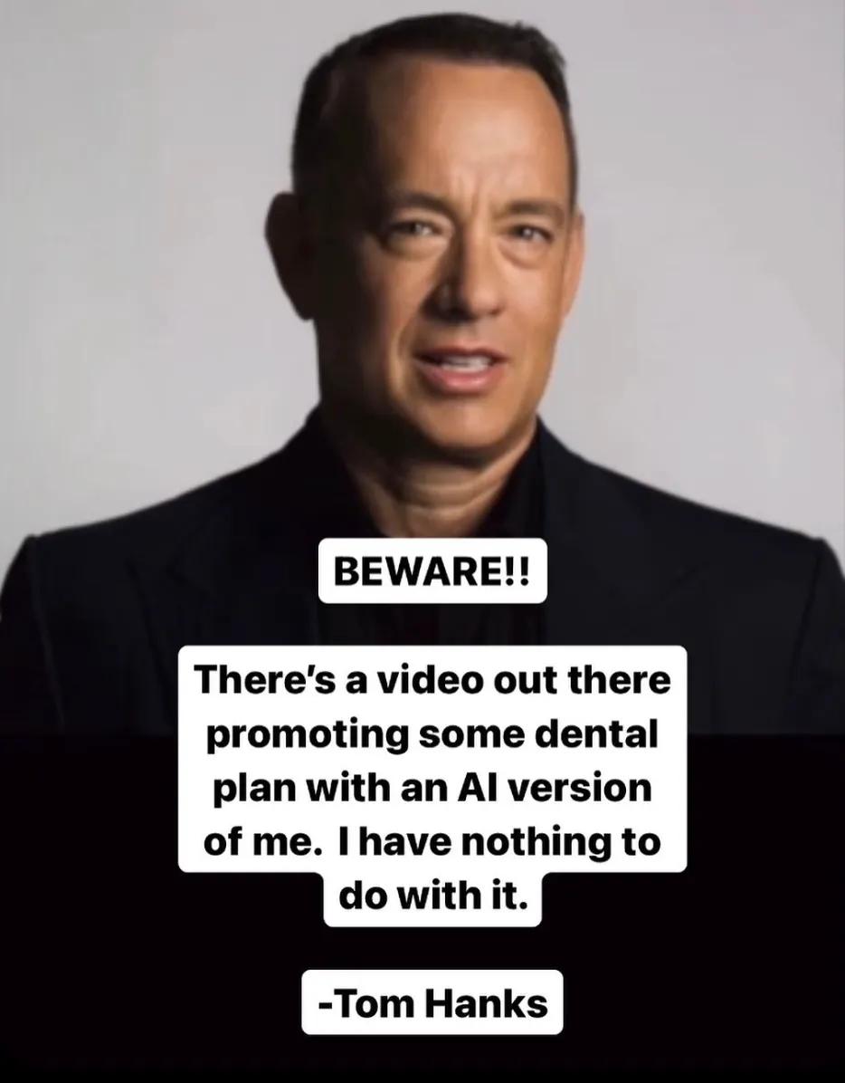 Artificial Intelligence Deepfake Tom Hanks Used Without Permission for Dental Advertisement