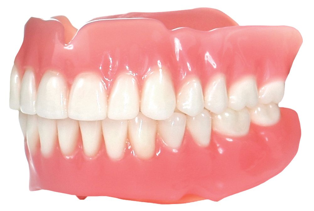 Digitally produced dentures printed on a Carbon  3D printer.