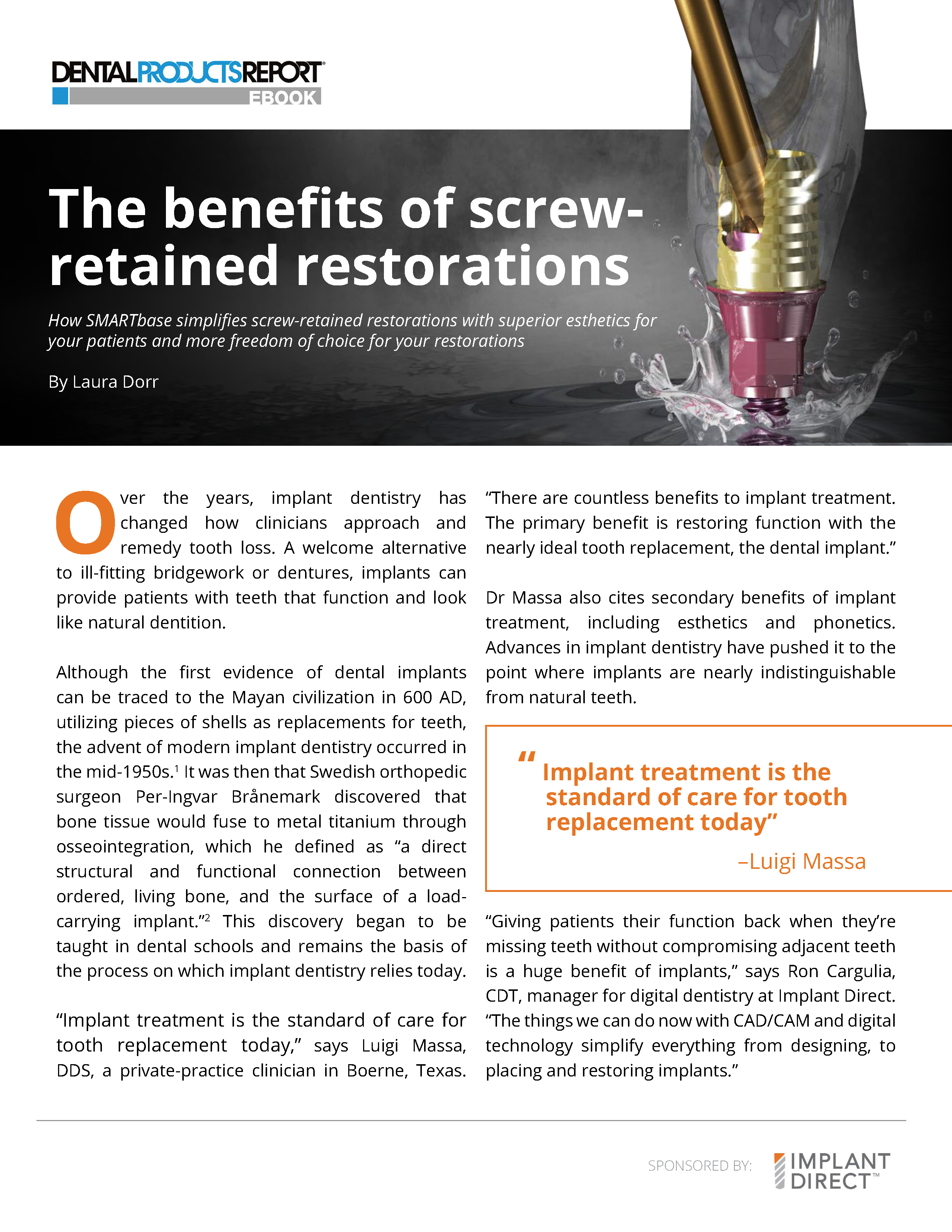 E-Book: The Benefits of Screw-Retained Restorations