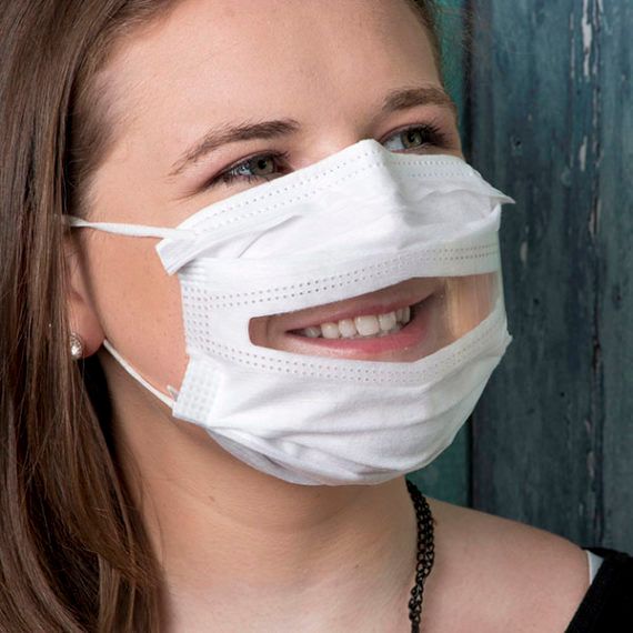 The Communicator™ Surgical Facemasks with Clear Window courtesy of Safe N' Clear, Inc.