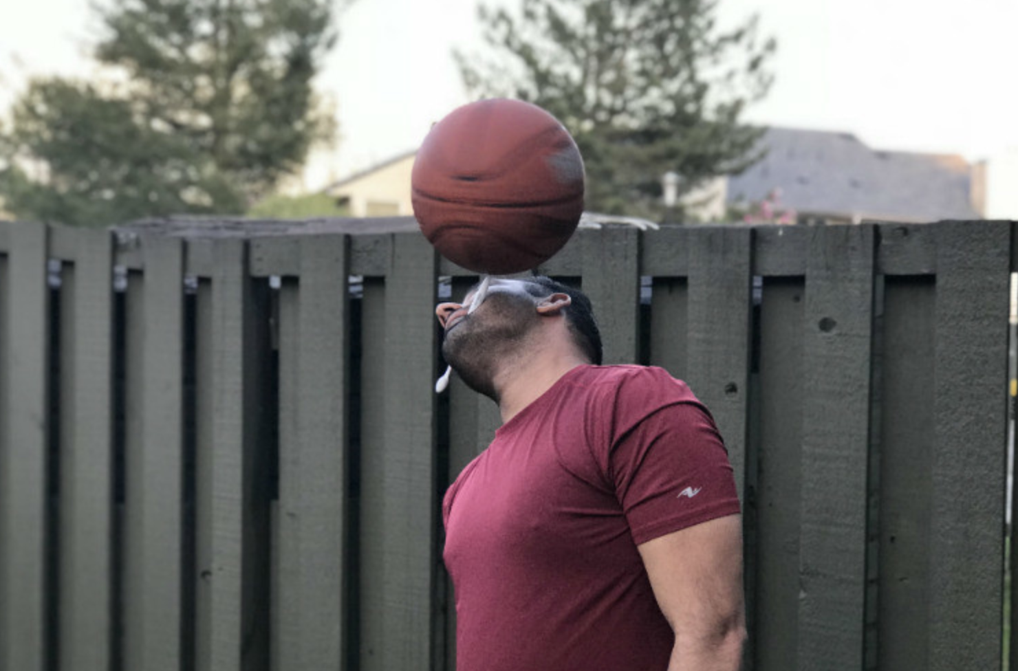 Basketball spinning on a toothbrish