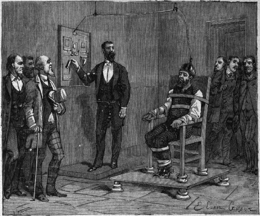 An etching of the first execution carried out via electric chair