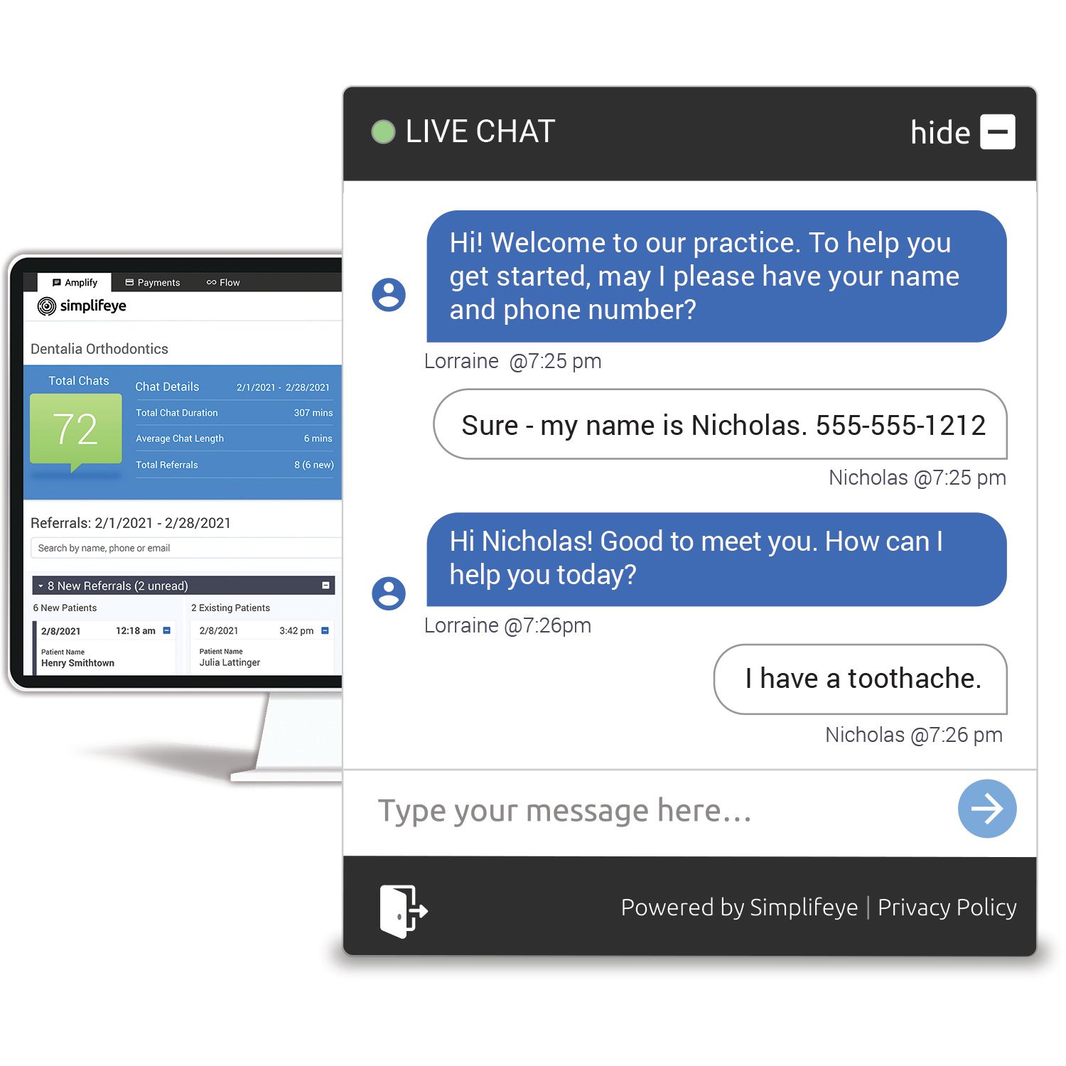 Amplify live chat platform from Simplifeye | Image © Simplifeye