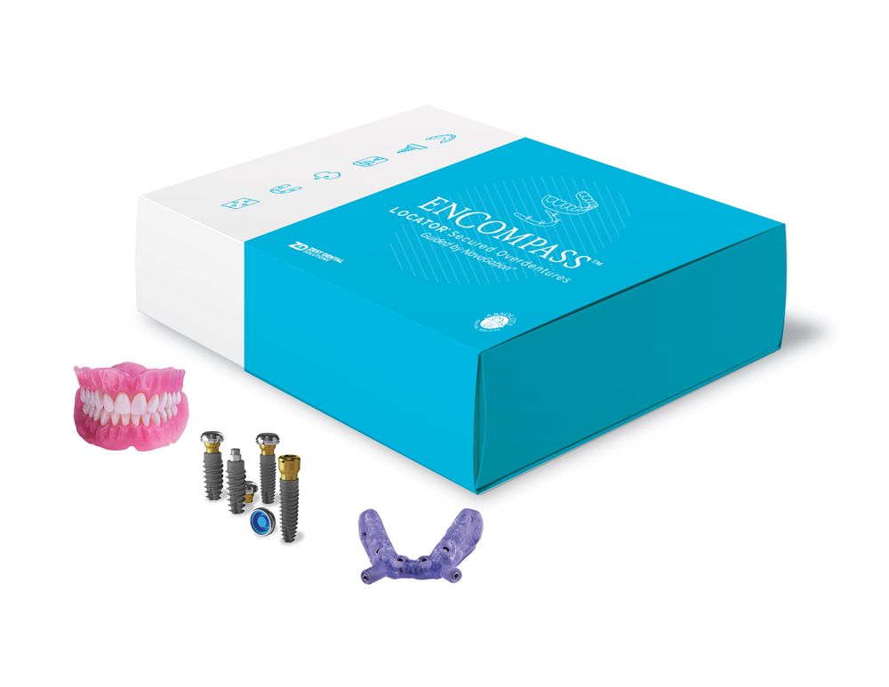 ENCOMPASS is an overdenture treatment solution designed to reduce patient visits while providing customized overdentures