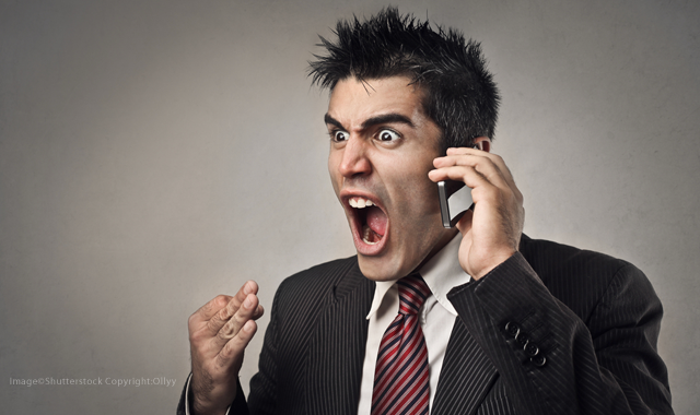 Angry man on the phone
