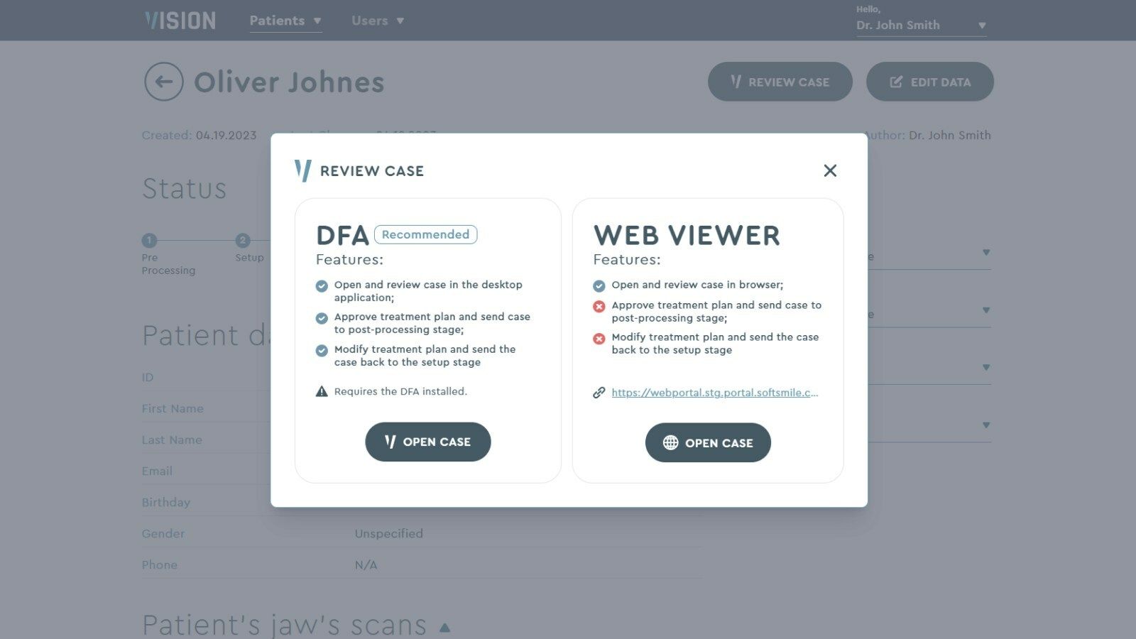 VISION Web Portal