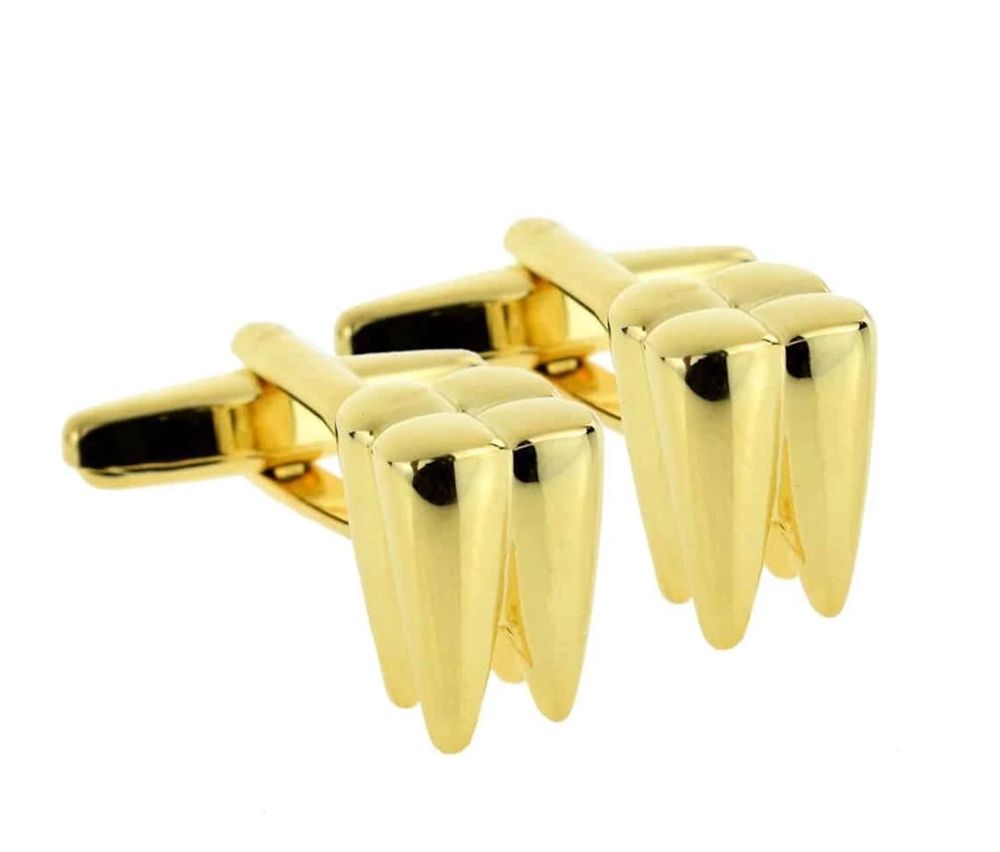 Gold Plated Extracted Tooth Design Cufflinks 