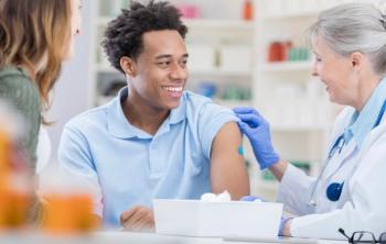man receiving vaccine