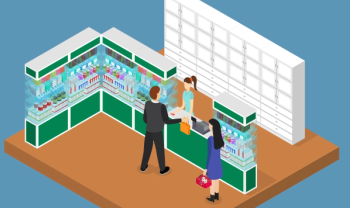 Isometric Pharmacy Counter