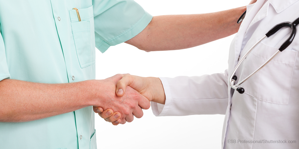 shaking hands with doctor