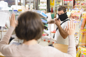 Robbing a store