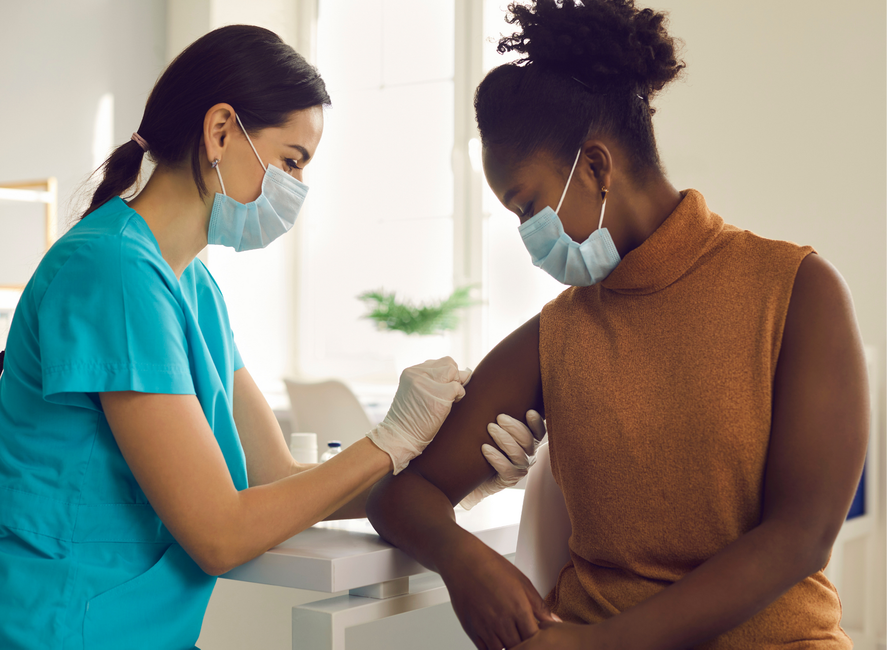 patient getting COVID-19 vaccine