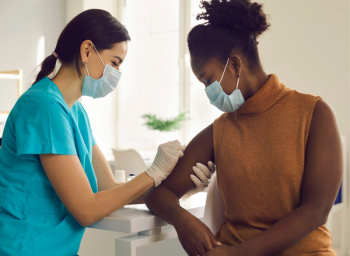 patient getting COVID-19 vaccine