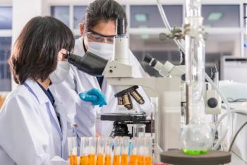 Scientists testing in lab