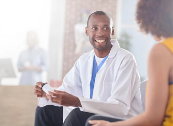 pharmacist and patient