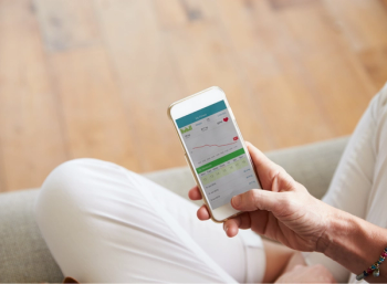 Woman on health app