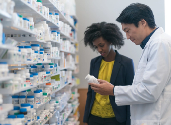 pharmacist and customer