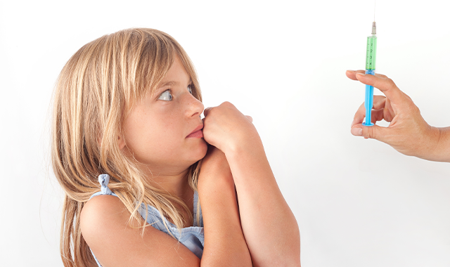 Girl afraid of vaccine