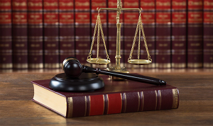 Gavel with Legal Book and Scale