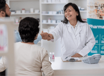 pharmacist and customer