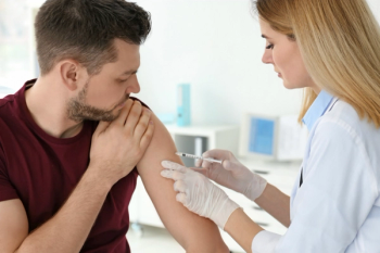 man receiving vaccine