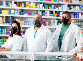 pharmacists in masks