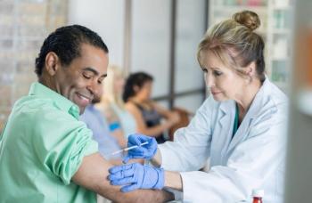 man receiving vaccine